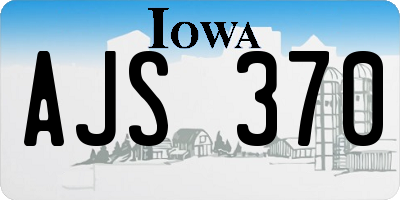 IA license plate AJS370
