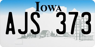 IA license plate AJS373
