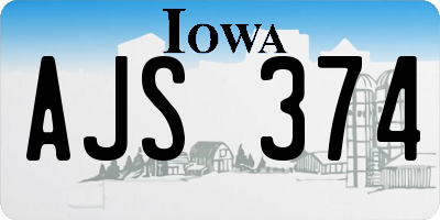 IA license plate AJS374