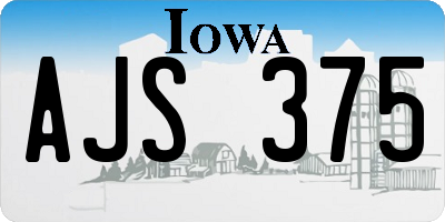 IA license plate AJS375