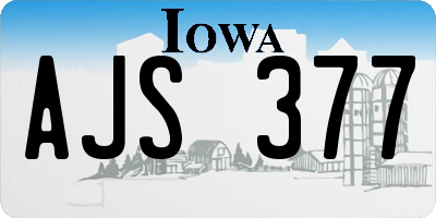 IA license plate AJS377