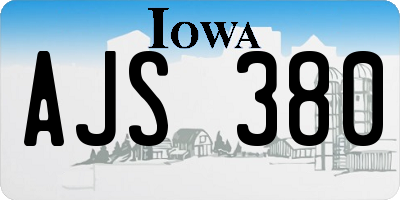 IA license plate AJS380