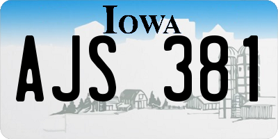 IA license plate AJS381