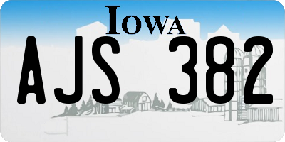 IA license plate AJS382