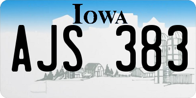 IA license plate AJS383