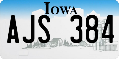 IA license plate AJS384