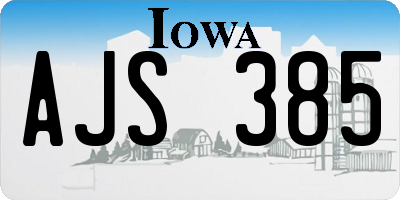 IA license plate AJS385