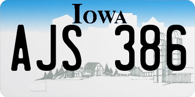 IA license plate AJS386
