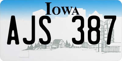 IA license plate AJS387