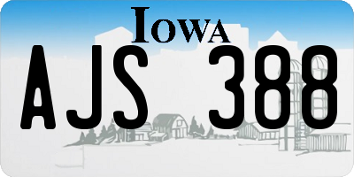 IA license plate AJS388