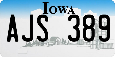 IA license plate AJS389