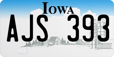 IA license plate AJS393