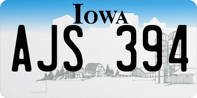 IA license plate AJS394