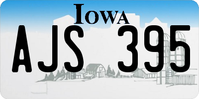 IA license plate AJS395