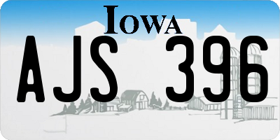 IA license plate AJS396