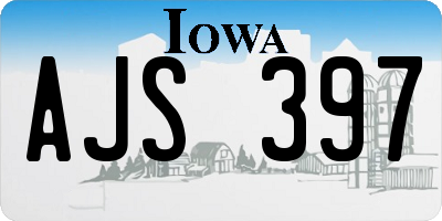 IA license plate AJS397