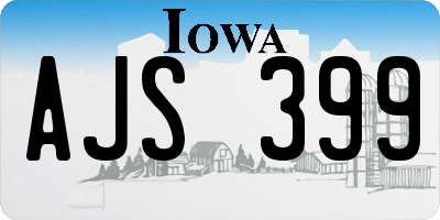 IA license plate AJS399
