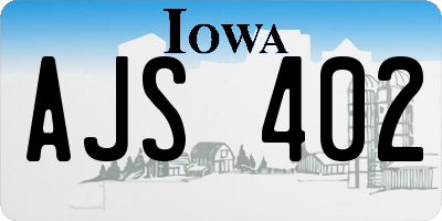 IA license plate AJS402