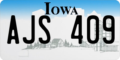 IA license plate AJS409