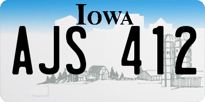 IA license plate AJS412