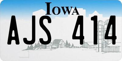 IA license plate AJS414