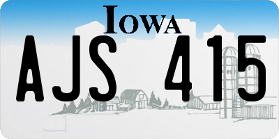 IA license plate AJS415