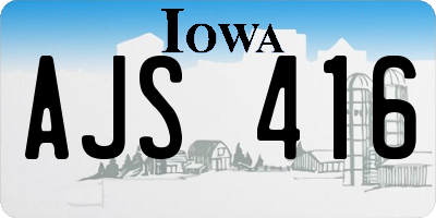IA license plate AJS416