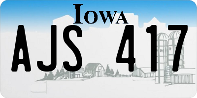 IA license plate AJS417