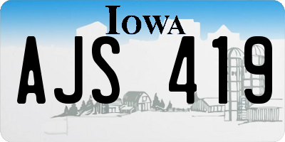 IA license plate AJS419