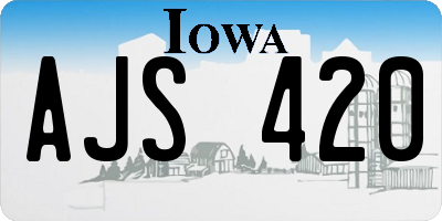 IA license plate AJS420