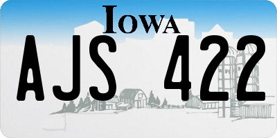 IA license plate AJS422