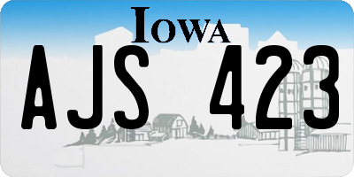 IA license plate AJS423