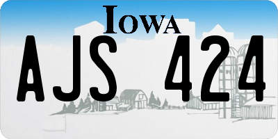 IA license plate AJS424