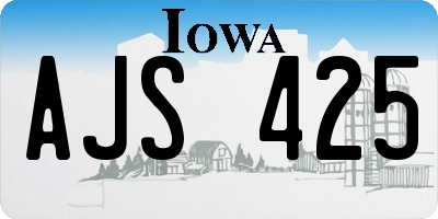 IA license plate AJS425