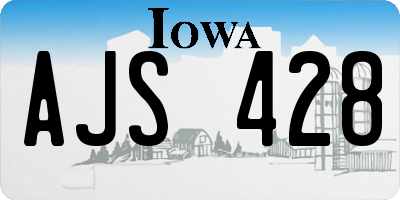 IA license plate AJS428