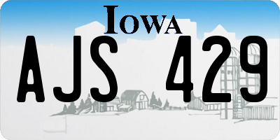 IA license plate AJS429