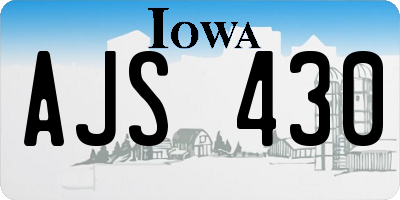 IA license plate AJS430