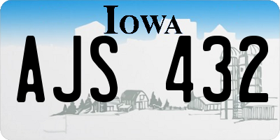 IA license plate AJS432