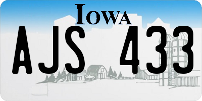 IA license plate AJS433