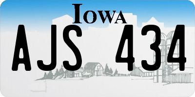 IA license plate AJS434