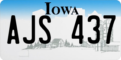 IA license plate AJS437