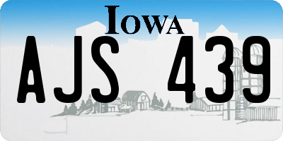 IA license plate AJS439