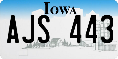 IA license plate AJS443