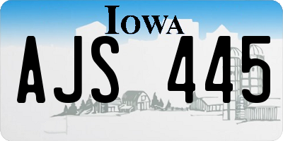 IA license plate AJS445