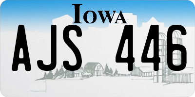 IA license plate AJS446