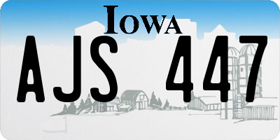 IA license plate AJS447