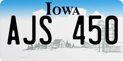IA license plate AJS450