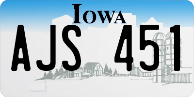 IA license plate AJS451