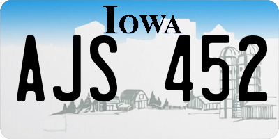 IA license plate AJS452