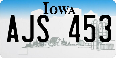 IA license plate AJS453